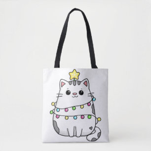 Cute Cat Christmas design Tote Bag