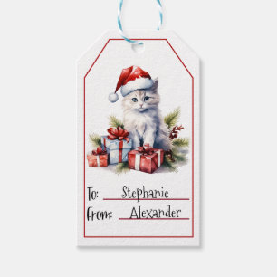 Cute Cat Christmas Gift Tags