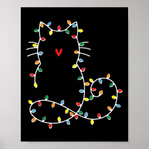 Cute Cat Christmas Lights Merry Catmas Gift For Ca Poster