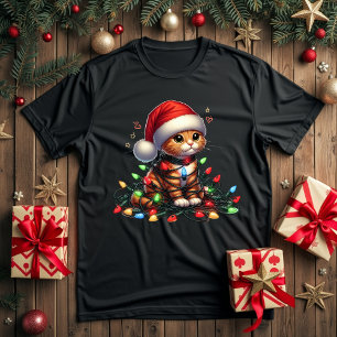 cute cat christmas lights T-Shirt