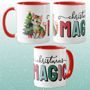 Cute cat christmas magic mug