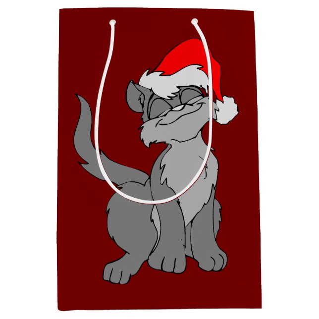 CUTE CAT CHRISTMAS  MEDIUM GIFT BAG (Front)