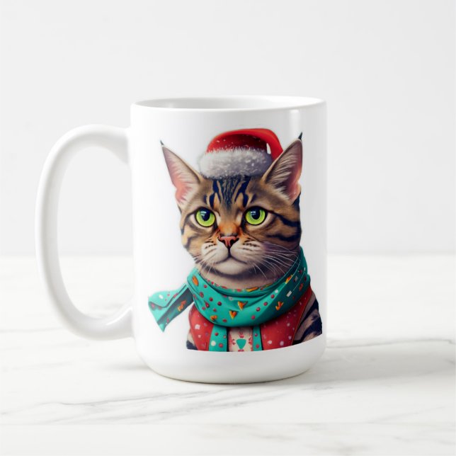 Cute cat Christmas Mug (Left)