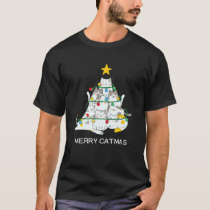 Cute Cat Christmas Ree Merry Catmas Cat Christmas T-Shirt