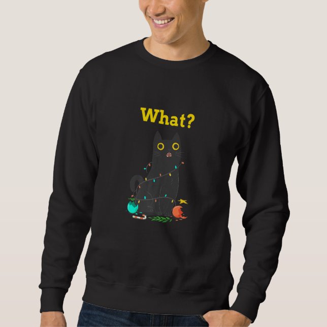 Cute Cat Christmas Santa Claus  Idea What Funny Sweatshirt (Front)