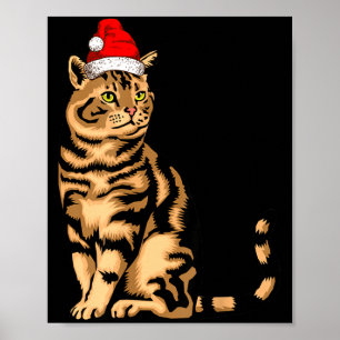 Cute Cat Christmas Shirt For Women Men Kids , Funn Poster