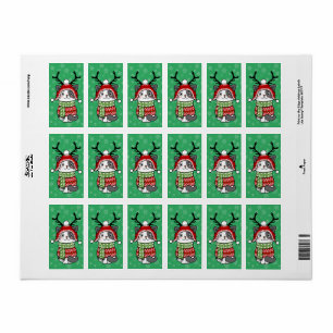 Cute Cat Christmas Stocking stuffers Galore Label