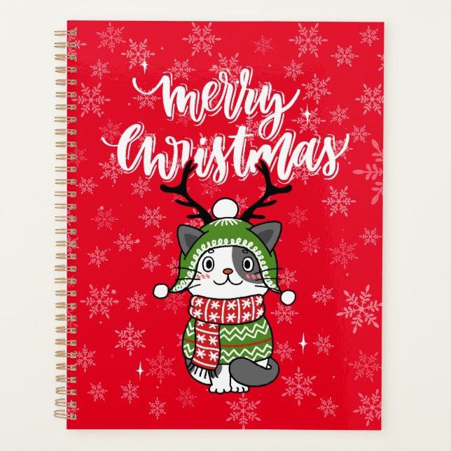 Cute Cat Christmas Stocking stuffers Galore Planner (Front)
