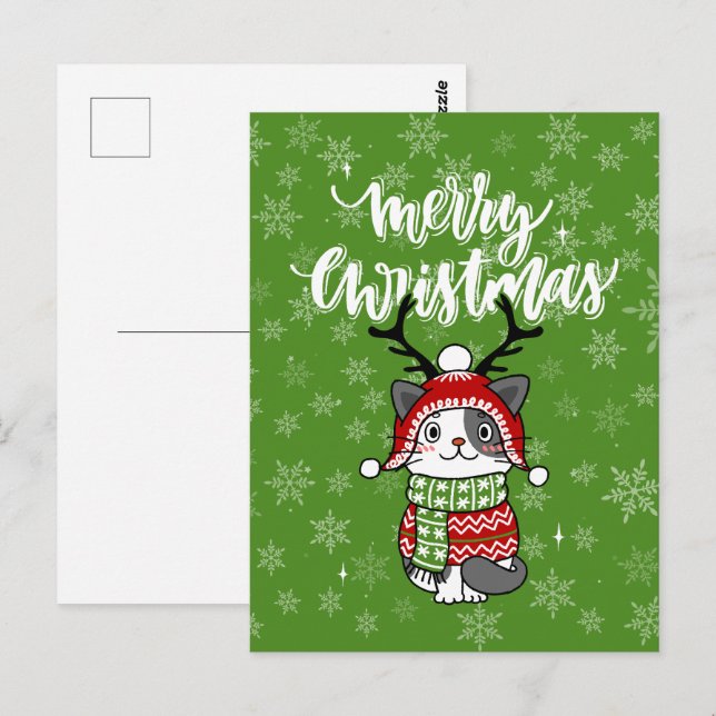 Cute Cat Christmas Stocking stuffers Galore Postcard (Front/Back)