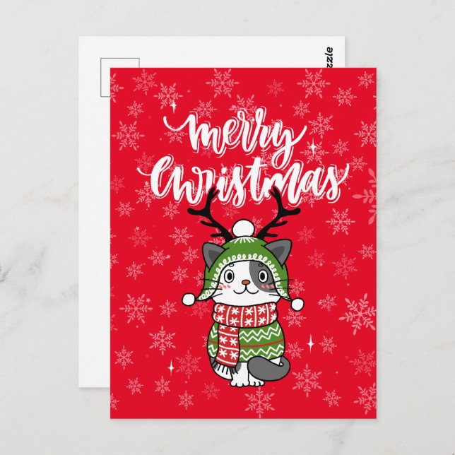 Cute Cat Christmas Stocking stuffers Galore Postcard (Front/Back)