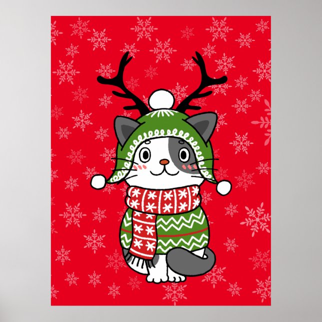 Cute Cat Christmas Stocking stuffers Galore Poster (Front)