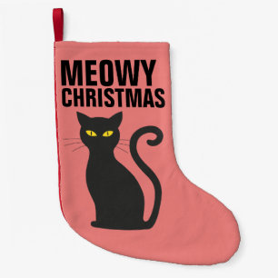 CUTE CAT CHRISTMAS STOCKINGS, MEOWY CHRISTMAS SMALL CHRISTMAS STOCKING