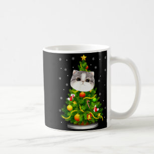 Cute Cat Christmas Tree Holiday Cat Lovers Xmas Wo Coffee Mug