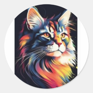 Cute Cat Classic Round Sticker