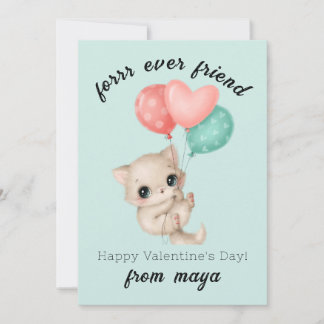 Cute cat Classroom Valentine card