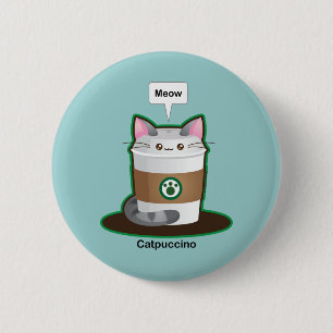 Cute Cat Coffee 6 Cm Round Badge