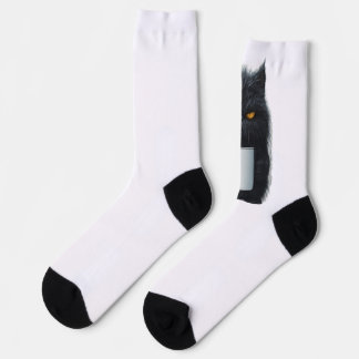Cute Cat Coffee Mug - Ceramic Playful Design Cat L Socks