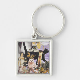 Cute Cat Collage 4 Key Ring