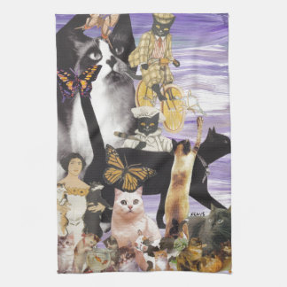 Cute Cat Collage 4 Tea Towel