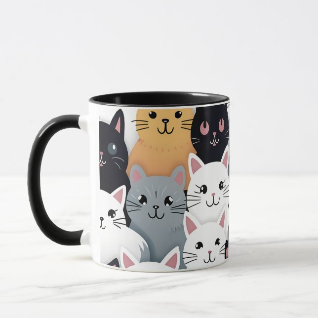 Cute Cat Collage Mug (Left)