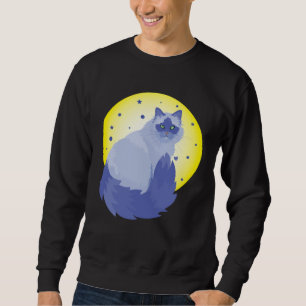 cute cat  colorful of a blue kitten sweatshirt