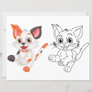 Cute cat colouring page