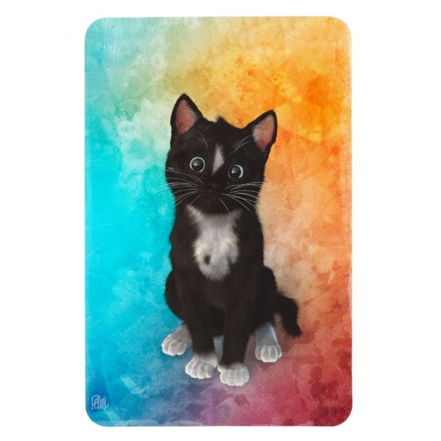 Cute Cat Colours Magnet (Vertical)