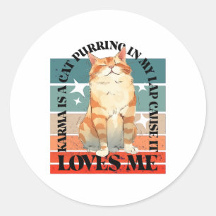 Cute Cat Comma - La Kamala Harris For President  Classic Round Sticker