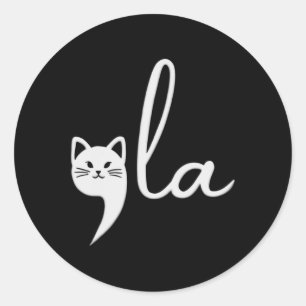Cute Cat Comma-la Kamala Harris President 2024  Classic Round Sticker