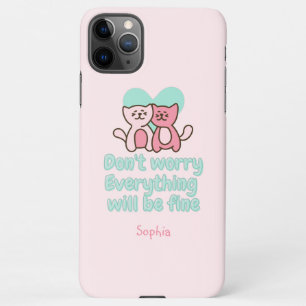 Cute Cat Couple and Encouragement Pastel iPhone 11Pro Max Case