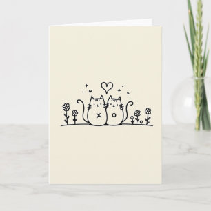 Cute Cat Couple Card