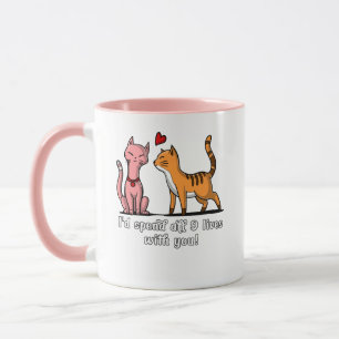 Cute Cat Couple Funny Kittens Valentines Day Mug