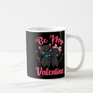 Cute Cat Couple Hugging Be My Valentine Hearts Lov Coffee Mug