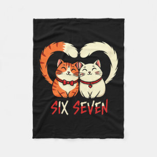 Cute Cat Couple Valentine Romantic Love Streetwear Fleece Blanket