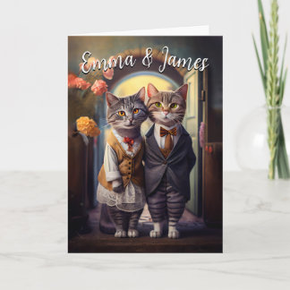 Cute Cat Couple Wedding - Customisable Invitation