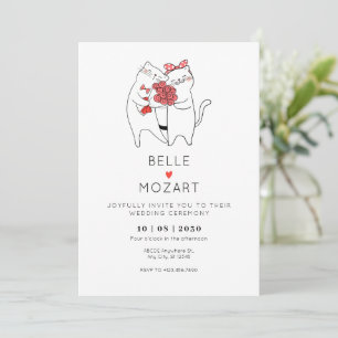 Cute cat couple wedding  invitation