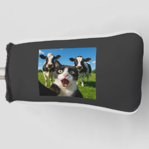 Cute Cat Cow Selfie Gift Idea Golf Head Cover