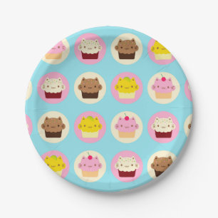 Cute Cat Cupcakes Paper Plate