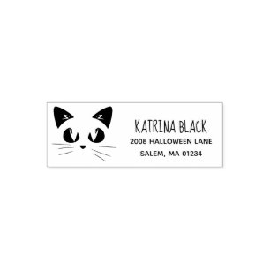 Cute Cat Custom Name Label for Children Self-inking Stamp