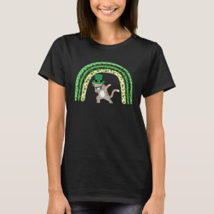 Cute  cat dabbing St Patrick s day rainbow T-Shirt