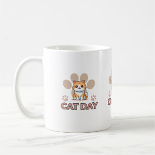 Cute Cat Day Mug – Kawaii Kitten Coffee Cup
