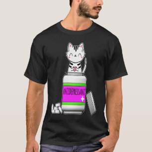 Cute Cat Depression Antidepressant T-Shirt