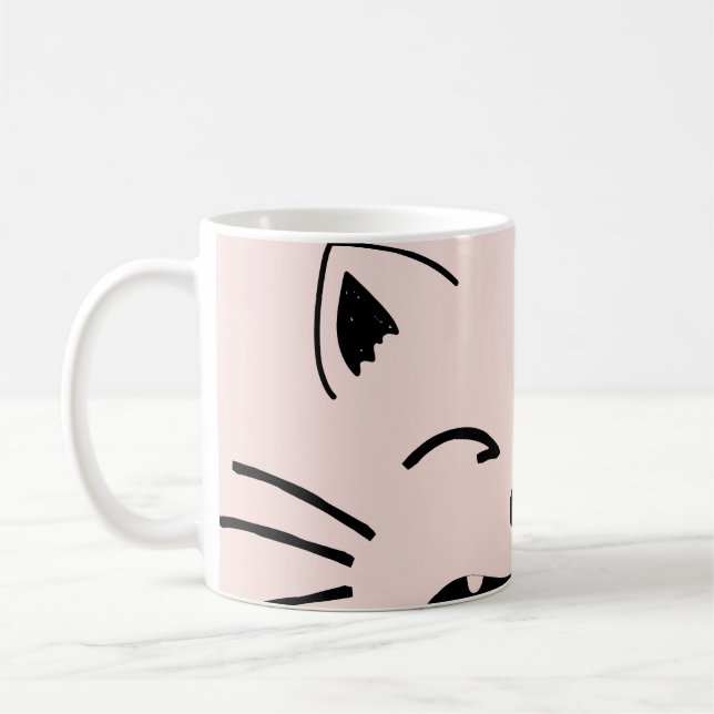 Cute cat design | Adorable feline artwork Coffee Mug (Left)