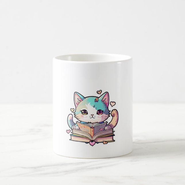 cute cat design  coffee mug (Center)