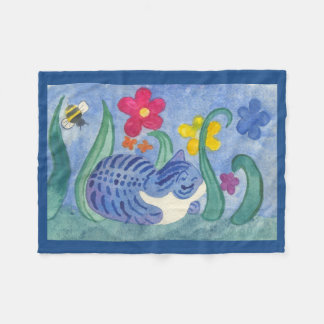 Cute Cat Design Fleece Blanket