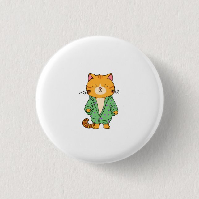 Cute cat design, ginger cat 3 cm round badge (Front)
