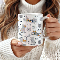 Cute Cat Design Mug, Cat Themed Coffee Mug,