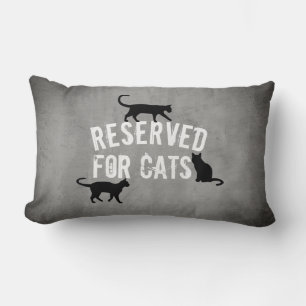 cute cat  design reserved for cats distressed grey lumbar cushion