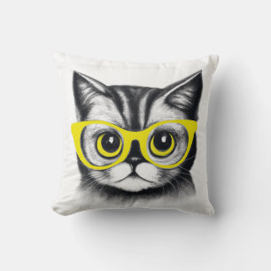 cute cat design throw pillow cute animals print