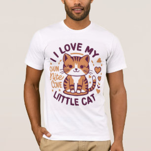 Cute Cat Design with 'I Love My Little Cat T-Shirt
